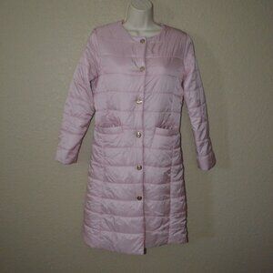 Sz XS Patty Kim Pink LightweightLong Puffer Jacket Coat